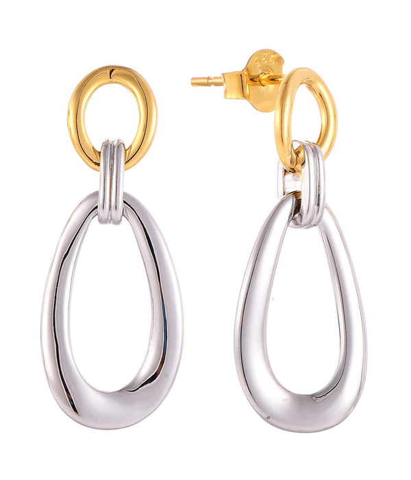 Casablanca Two-Tone Double Hoop Earrings