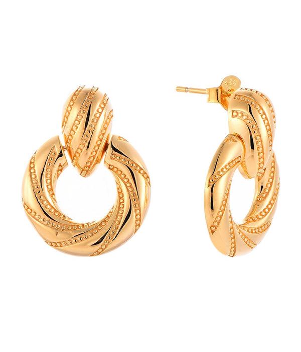 Casablanca Gold Plated Twist Hoop Earrings