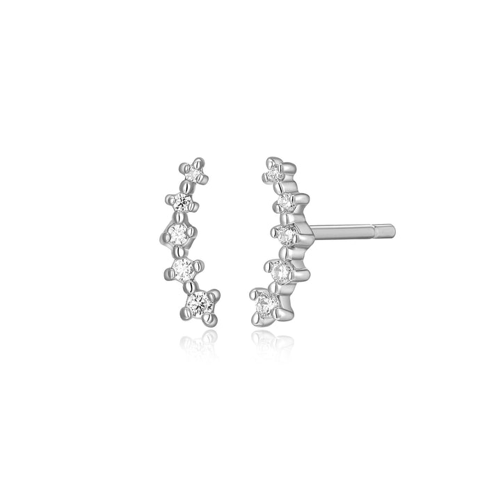 Monte Luna Silver Crawler Stud Earrings