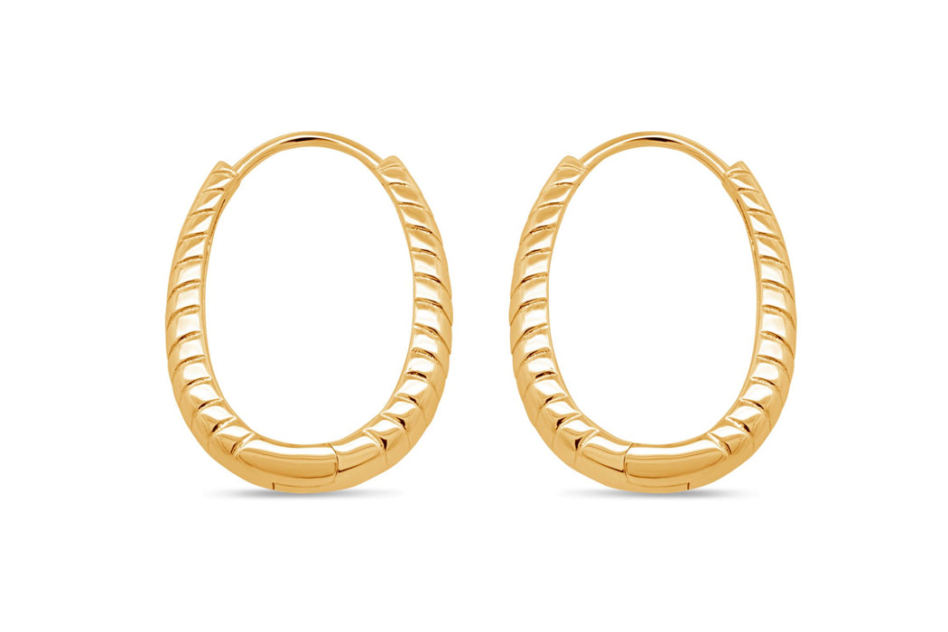 Casablanca Gold Plated Patterned Hoop Earrings