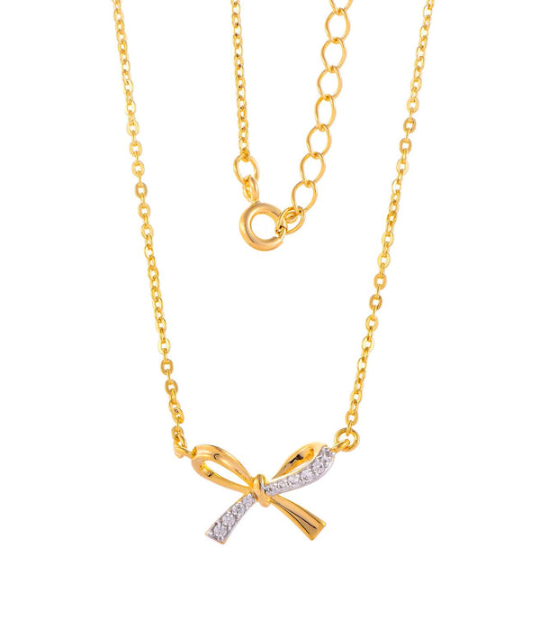 Casablanca Gold Plated Bow Necklace