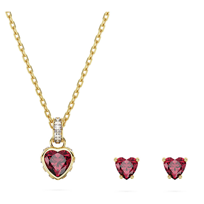 Swarovski Stilla Gold Plated Heart Necklace & Earring Set