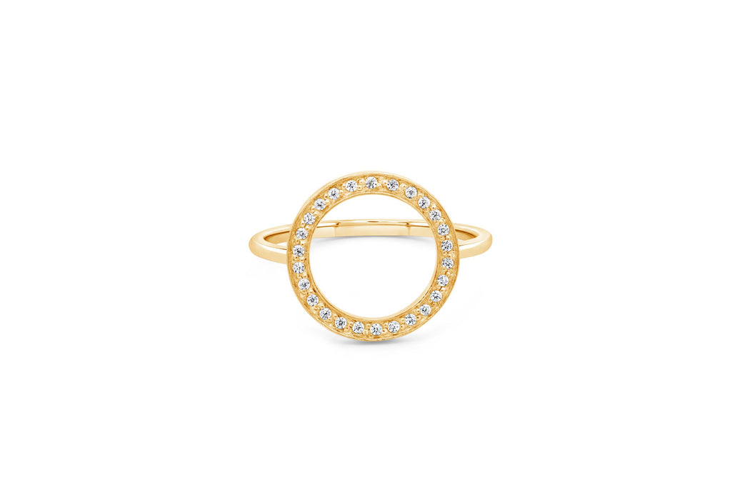 Gold Plated CZ Circle Ring