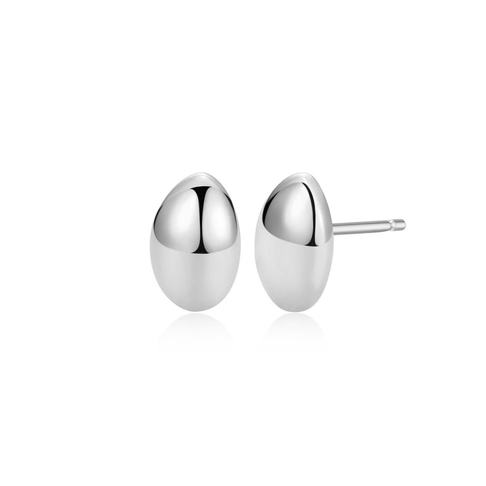 Silver Pebble Stud Earrings