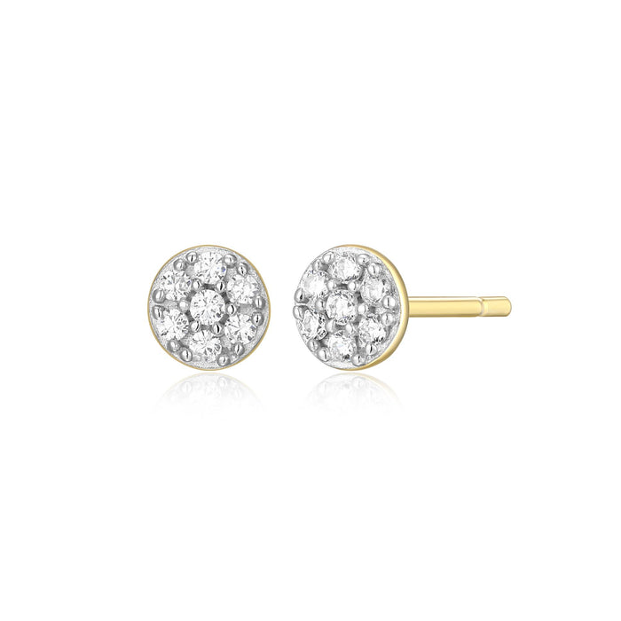 Monte Luna Gold Plated Circle Stud Earrings