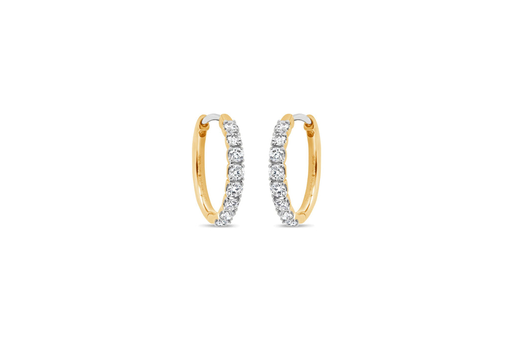 Yellow Gold Diamond Hoop Earrings