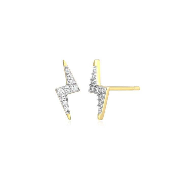 Monte Luna Gold Plated Lightning Bolt Stud Earrings