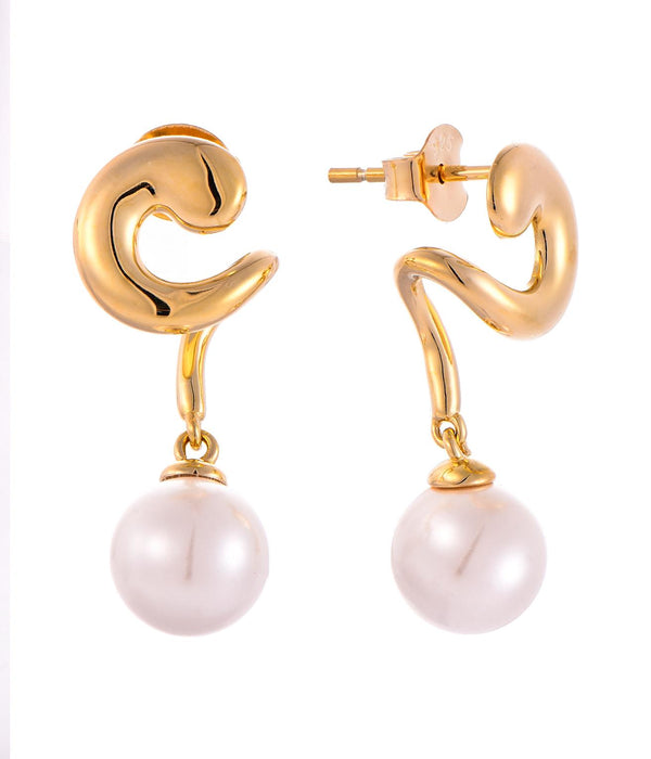 Casablanca Swirl Pearl Earrings