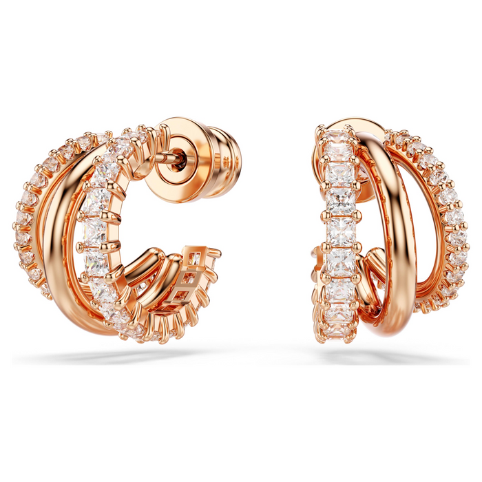 Swarovski Hyperbola Rose Tone Half Hoop Earrings