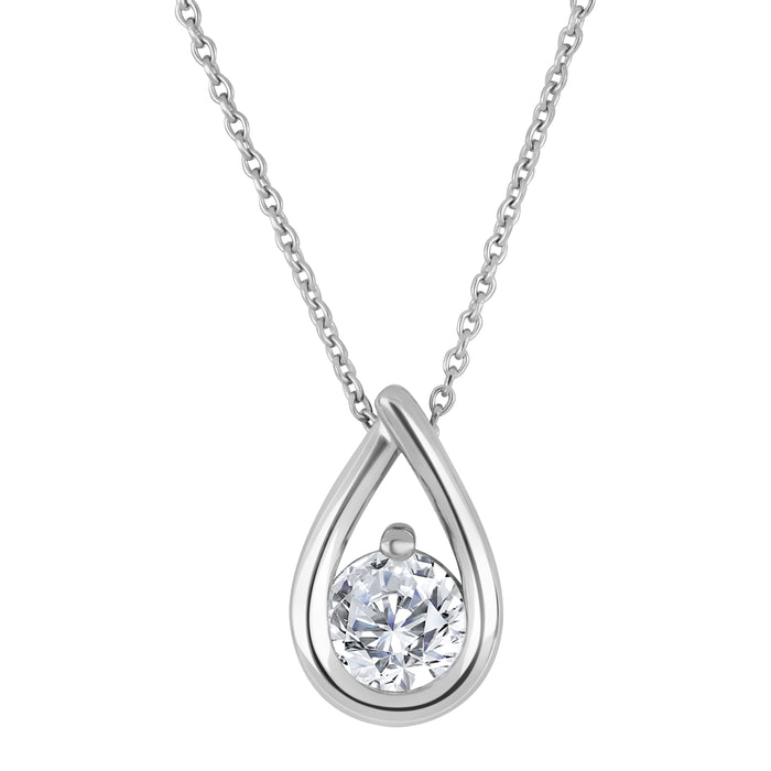 Casablanca Sterling Silver Lab Grown Round .50Ct Diamond Necklace