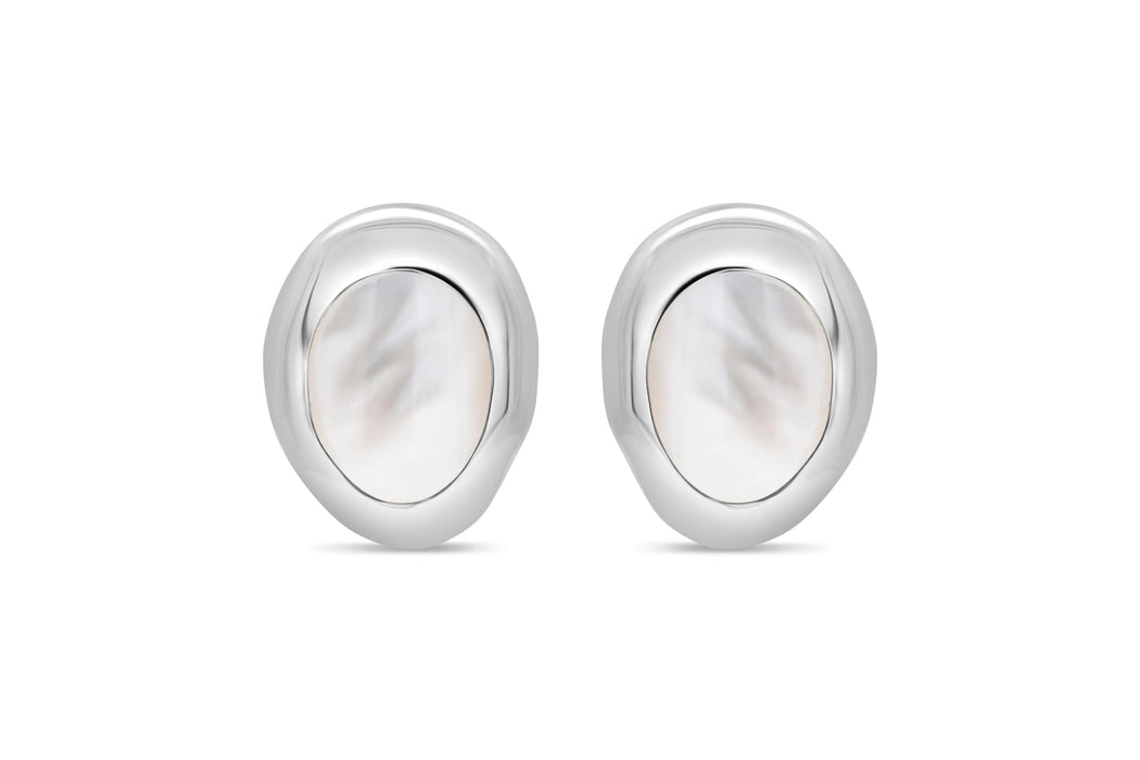 Casablanca Silver Mother Of Pearl Earrings