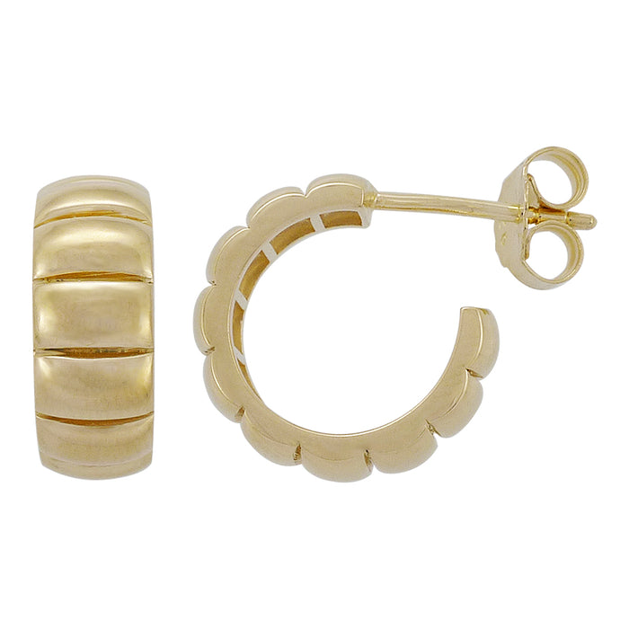 Casablanca Gold Plated Sterling Silver Twist Hoop Earrings