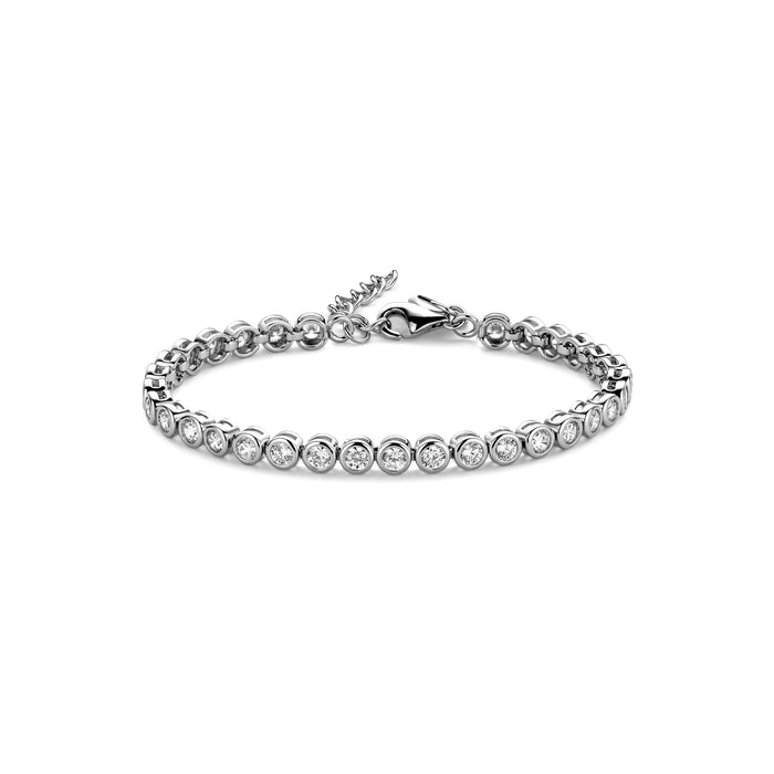 Casablanca Sterling Silver CZ Tennis Bracelet: Medium