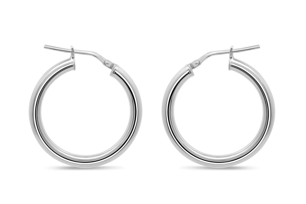 Casablanca Sterling Silver Tube Hoop Earrings: Medium