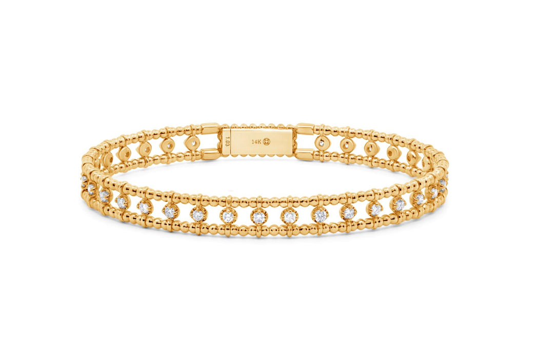 14kt Yellow Gold Diamond Wide Bangle