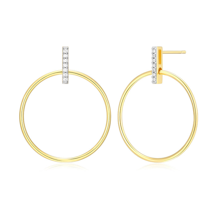 Monte Luna Gold Plated Drop Hoop Earrings