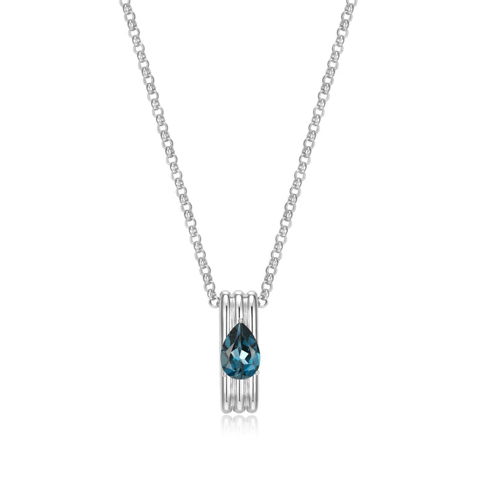 Elle Goddess Blue Topaz Sterling Silver Necklace