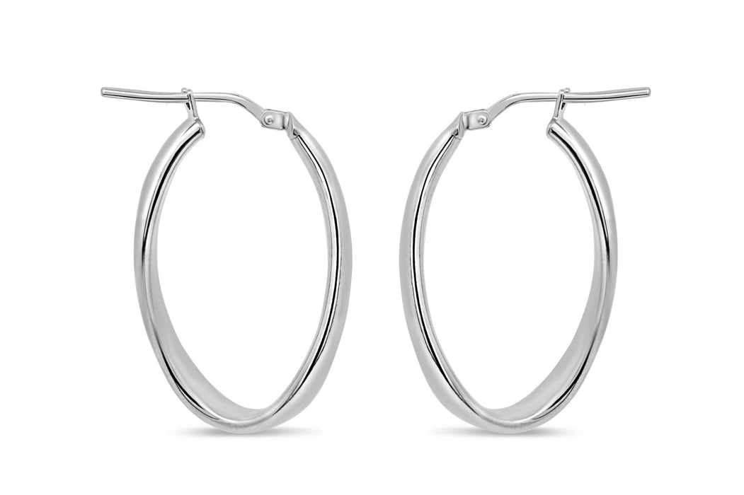 Casablanca Silver Oval Twist Earrings