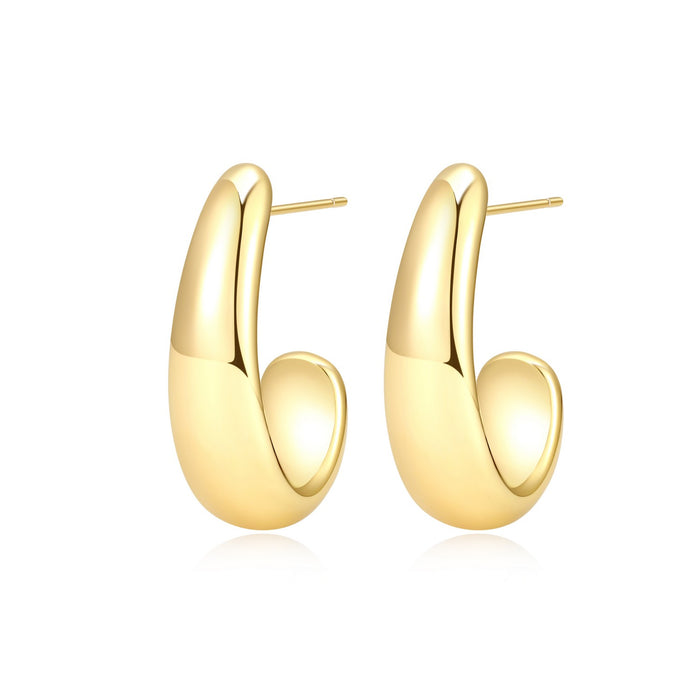 Casablanca Gold Plated Half Hoop Earrings