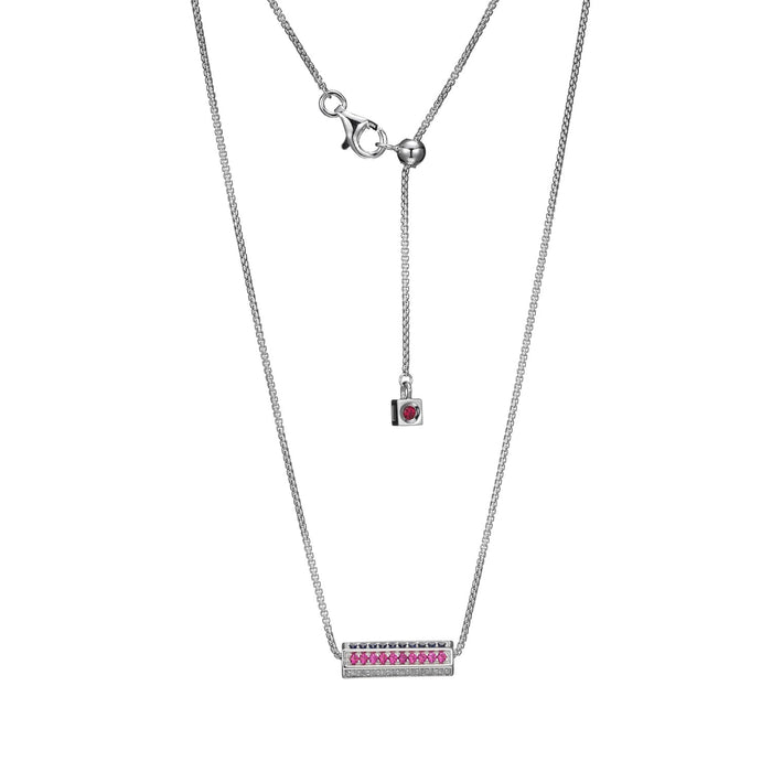 Elle Ruby & Sapphire Cheer Sterling Silver Necklace