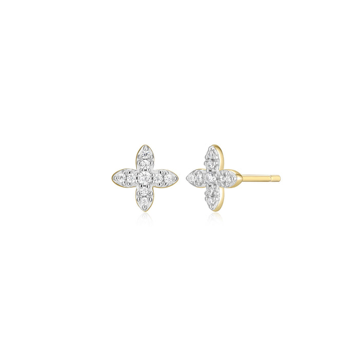 Monte Luna Gold Plated Flower Stud Earrings