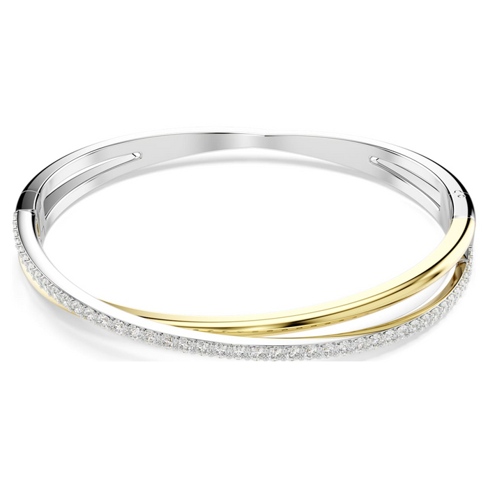 Swarovski Hyperbola Two Tone Hinged Bangle Bracelet