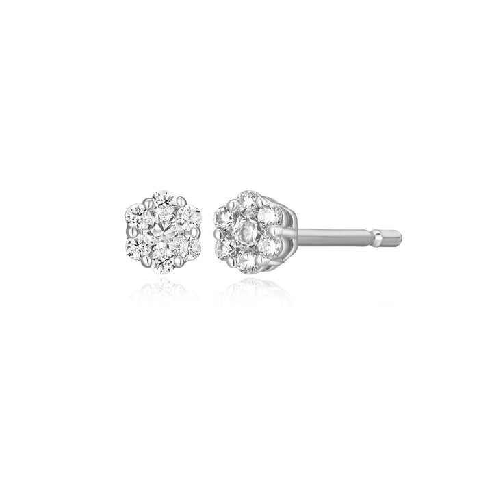 Monte Luna Sterling Silver Cluster Stud Earrings