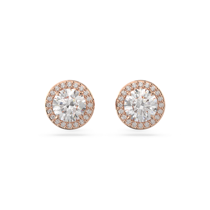 Swarovski Constella Rose Plated Crystal Stud Earrings