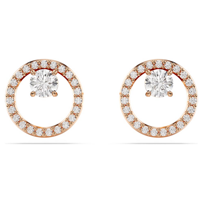 Swarovski Constella Rose Plated Stud Earrings