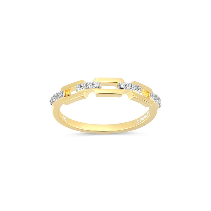 Monte Luna Gold Plated Sterling Silver Link Ring