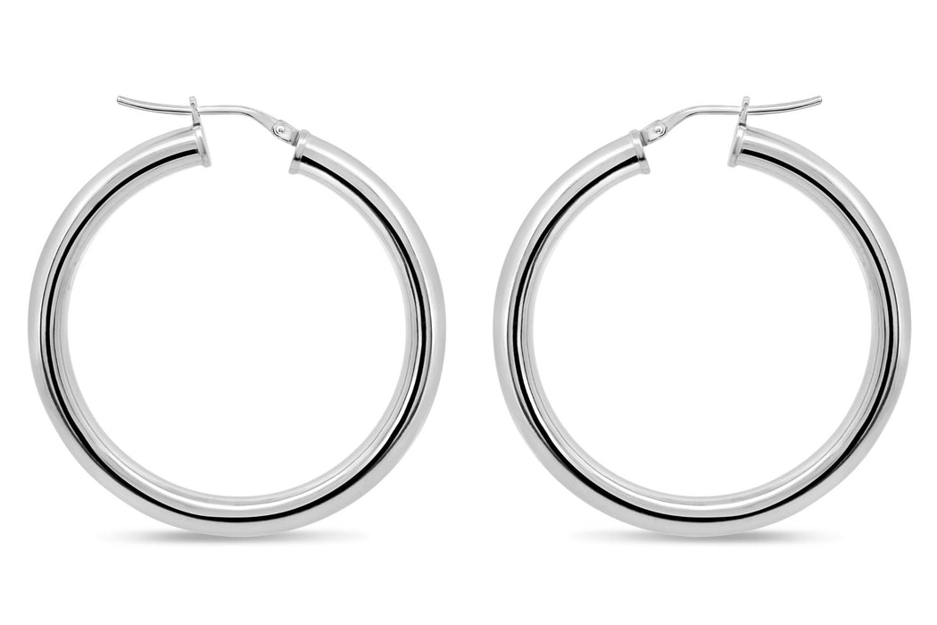 Casablanca Sterling Silver Smooth Hoop Earrings