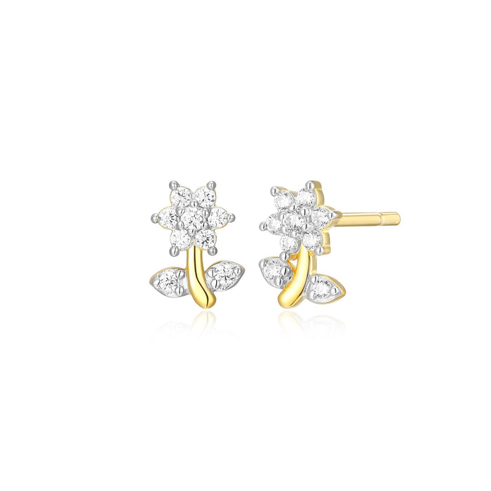 Monte Luna Gold Plated Daisy Stud Earrings