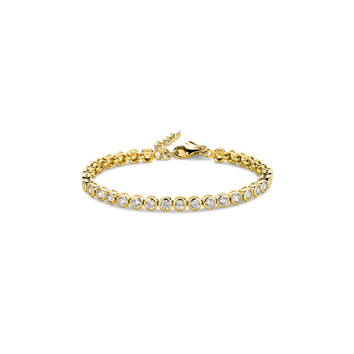 Casablanca CZ Gold Plated Sterling Silver Tennis Bracelet: Small