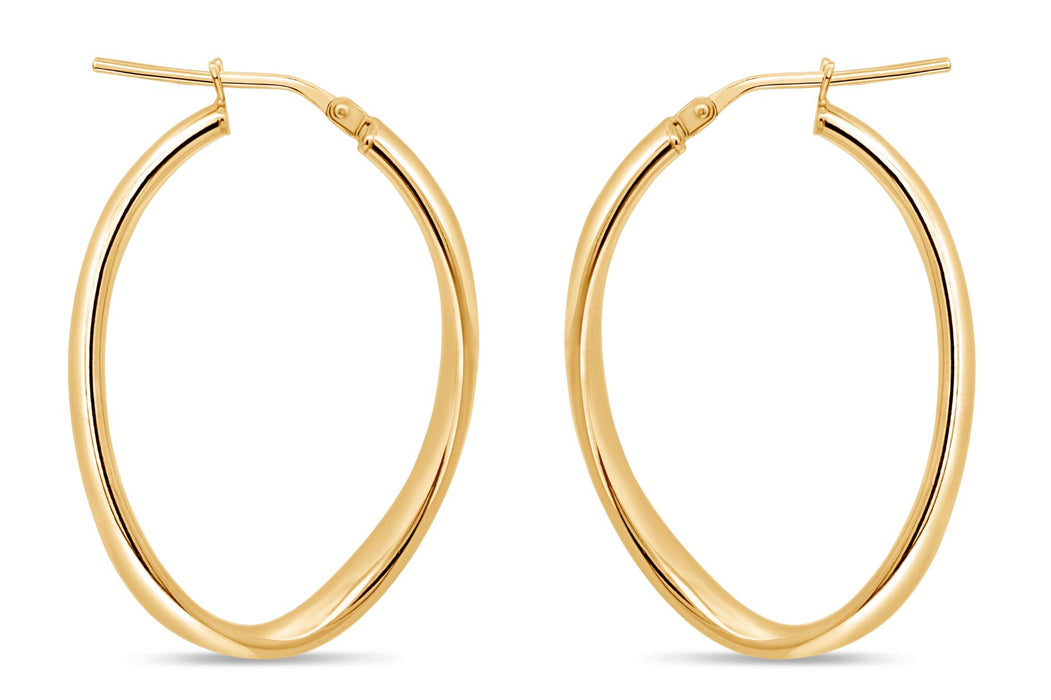 Casablanca Gold Plated Oval Twist Earrings: Large