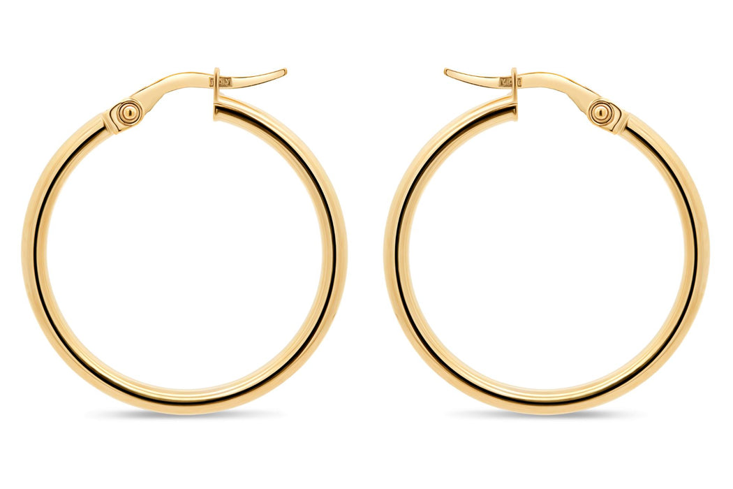 2mm Yellow Gold  Hoop Earrings