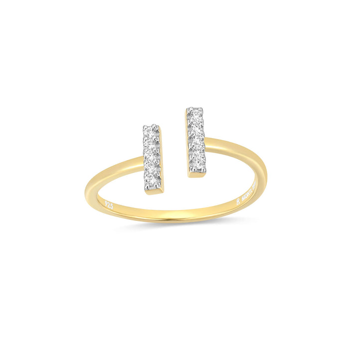 Monte Luna Gold Plated Sterling Silver Stick Ring