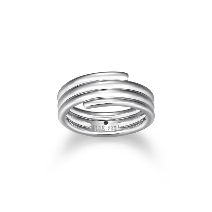 Elle Sterling Silver Goddess Three Row Ring