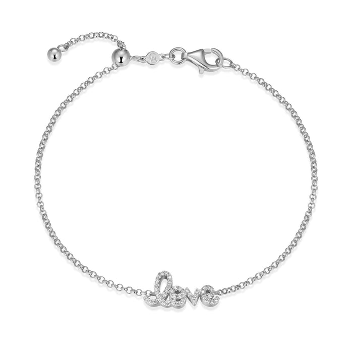 Monte Luna Sterling Silver Love Diamond Bracelet