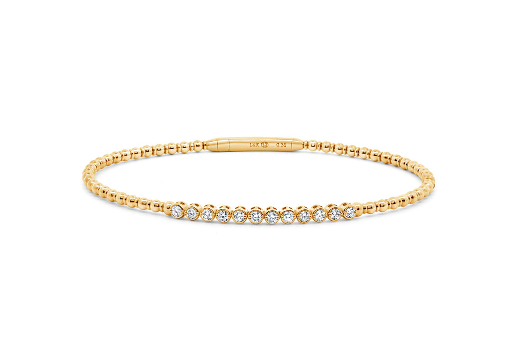 14kt Yellow Gold Diamond Accents Bangle