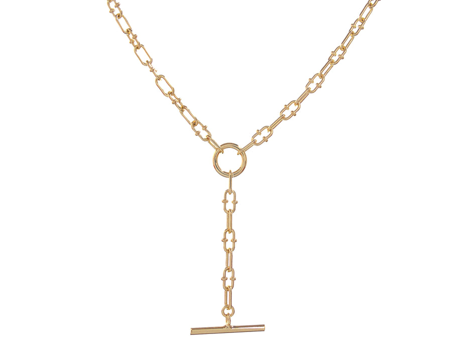 Casablanca Gold Plated T-Bar Necklace