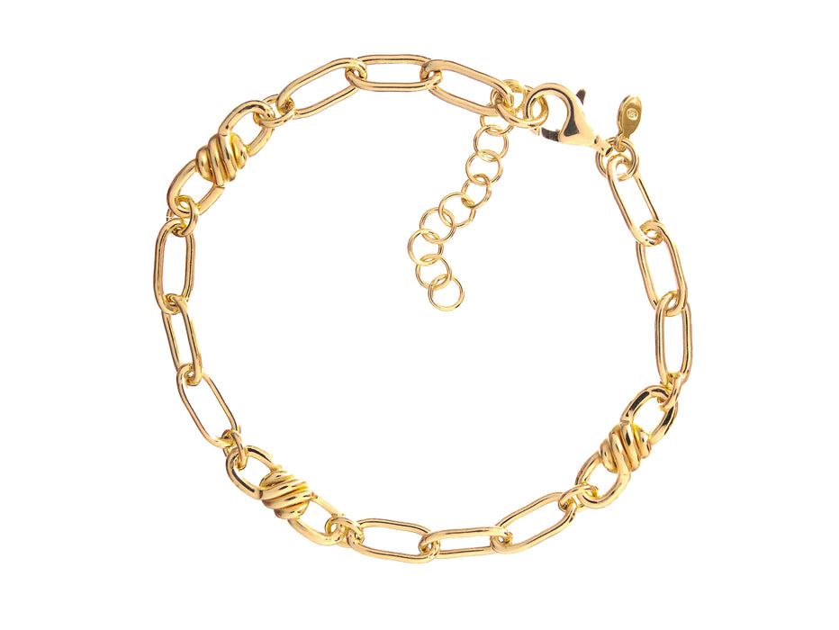 Casablanca Gold Plated Sterling Silver Linked Chain Bracelet