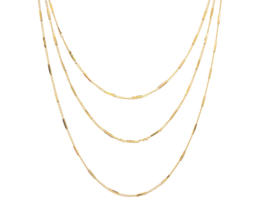 Casablanca Gold Plated Beaded Layered Necklace