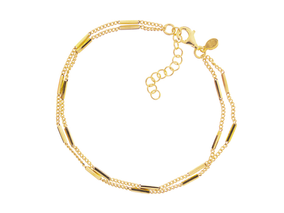 Casablanca Gold Plated Sterling Silver Double Strand Bracelet