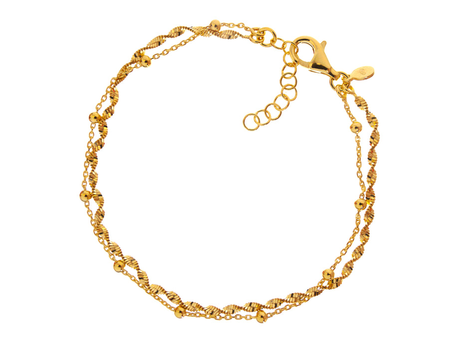 Casablanca Gold Plated Sterling Silver Double Strand Bracelet