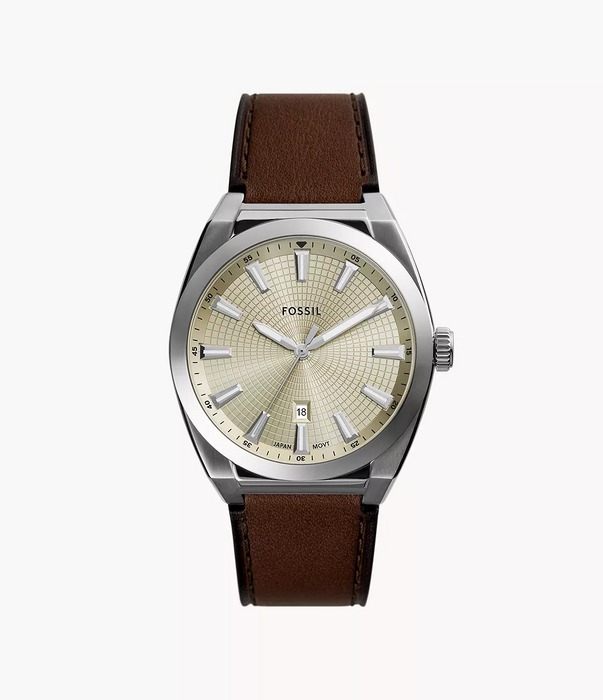 Fossil Everett Brown Leather Watch