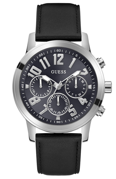 Guess Guess Men's Black & Silver Tone Watch