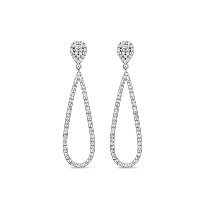 Casablanca Silver Open Teardrop Earrings