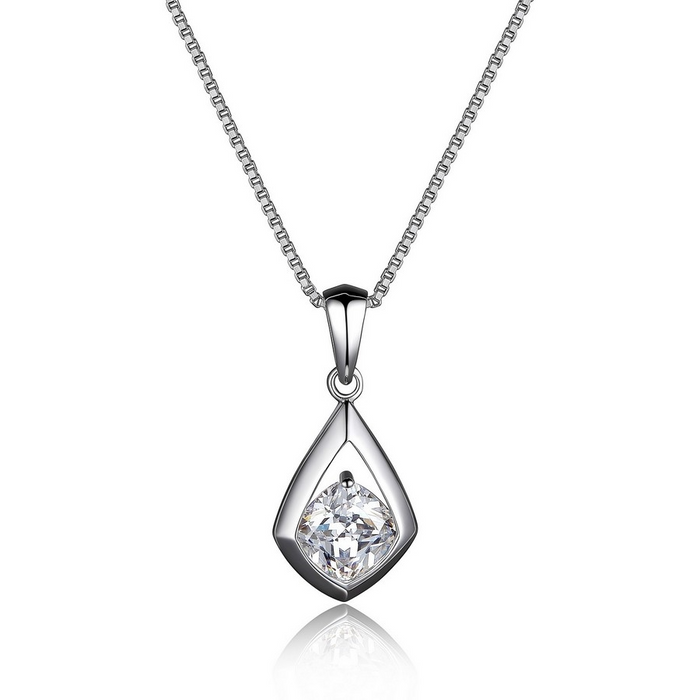 Elle Sterling Silver Promise Drop Necklace