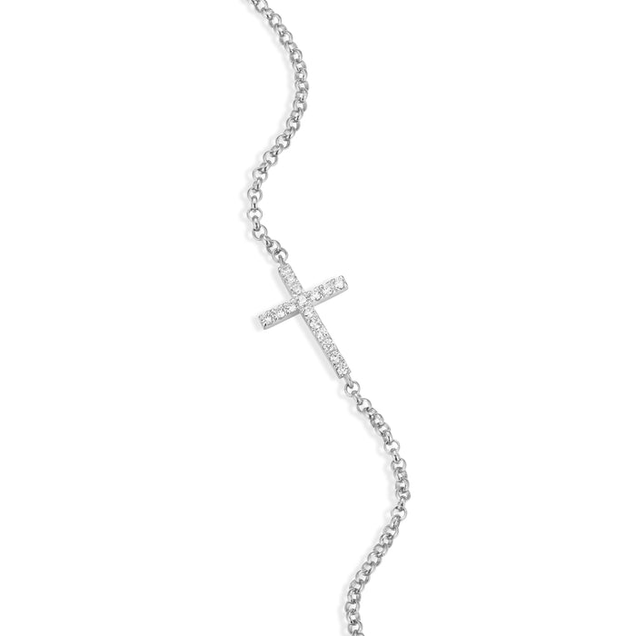 Monte Luna Silver Sideways Cross Bracelet