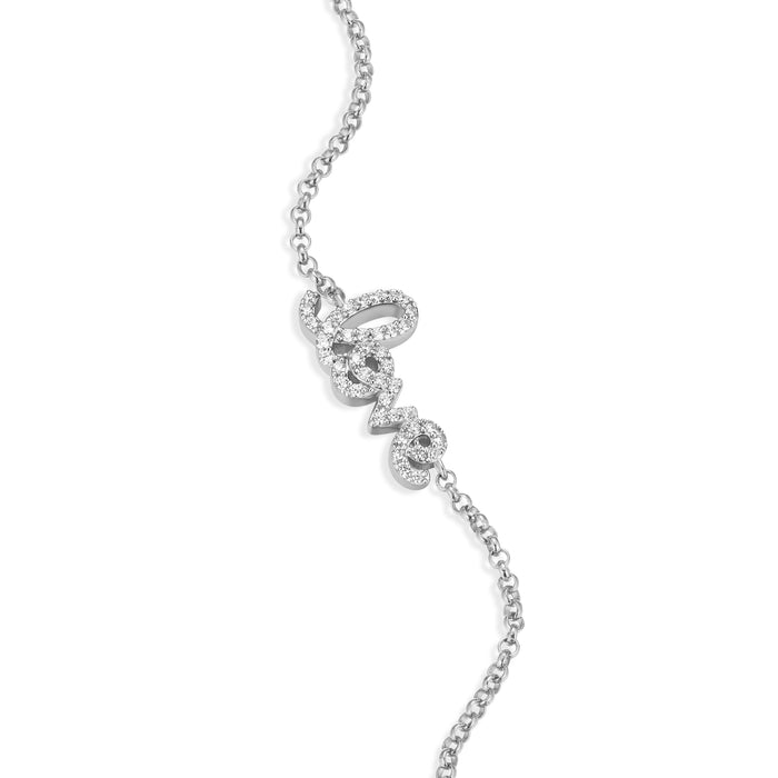 Monte Luna Sterling Silver Love Diamond Bracelet